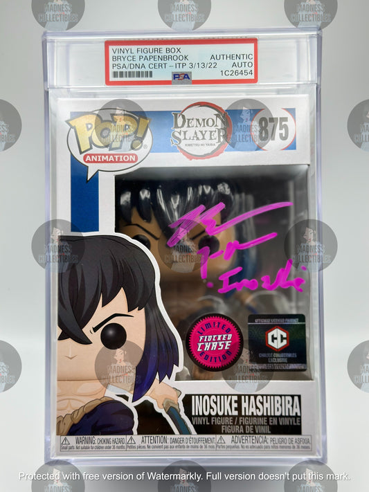 [PSA encapsulado] Funko Pop Inosuke Hashibira - Edición limitada de persecución flocada